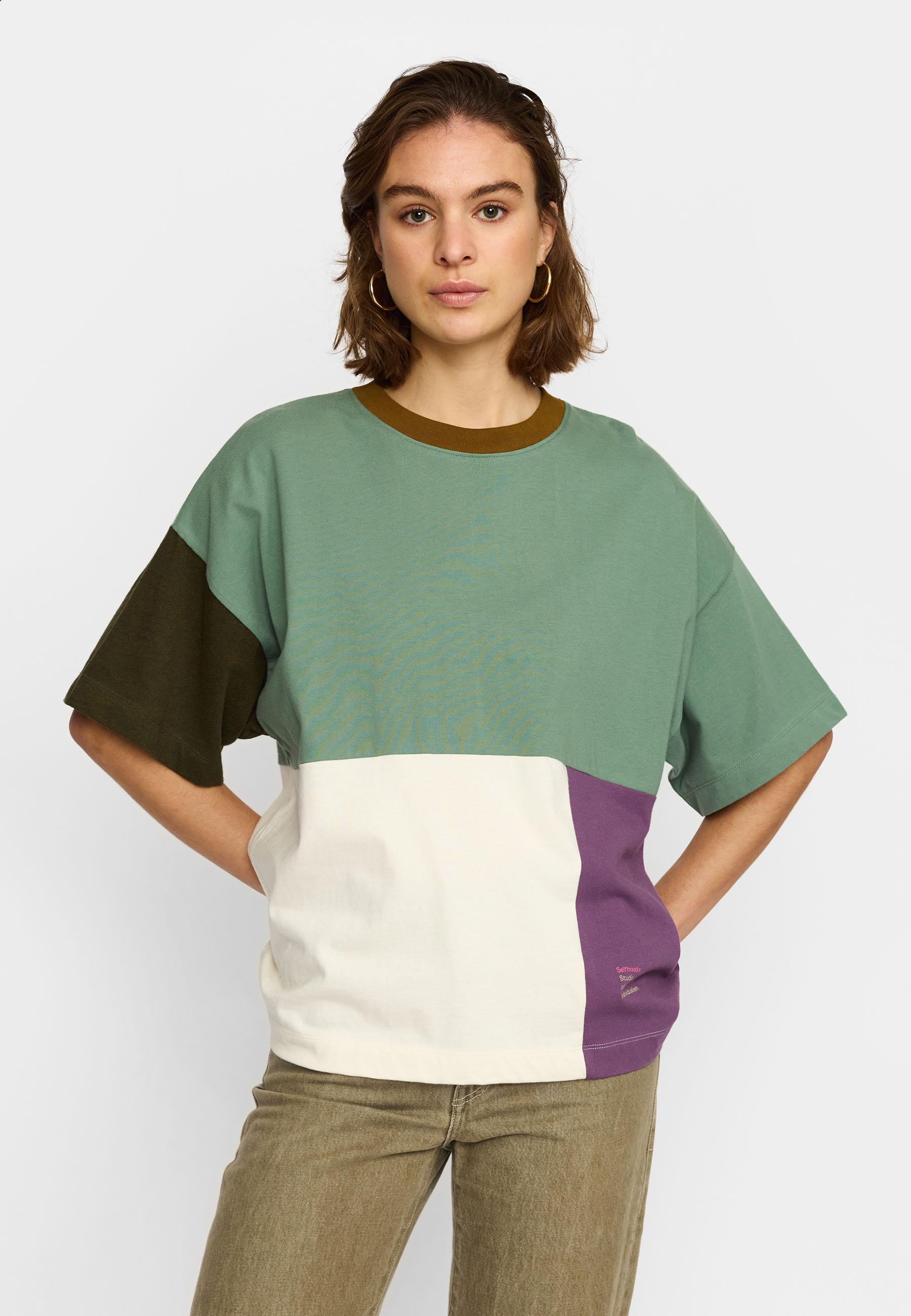 Selfhood Oversized T-Shirt Green Damen Colorblocking grün